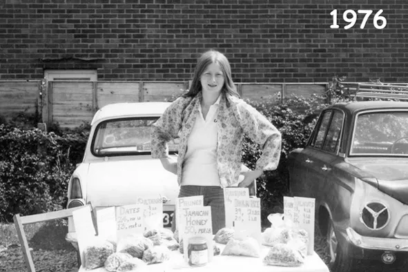 The Spill the Beans market stall in 1976