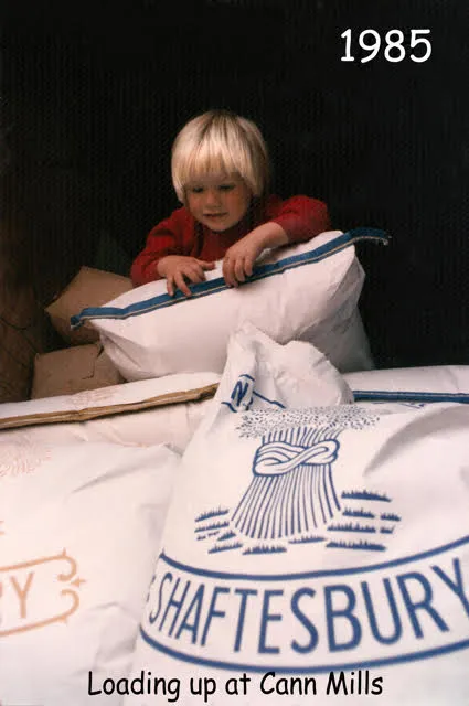 Loading up flour sacks at Cann Mills in 1985